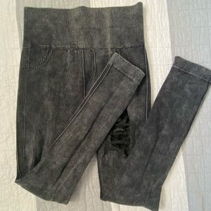 High Waisted Distressed Leggings